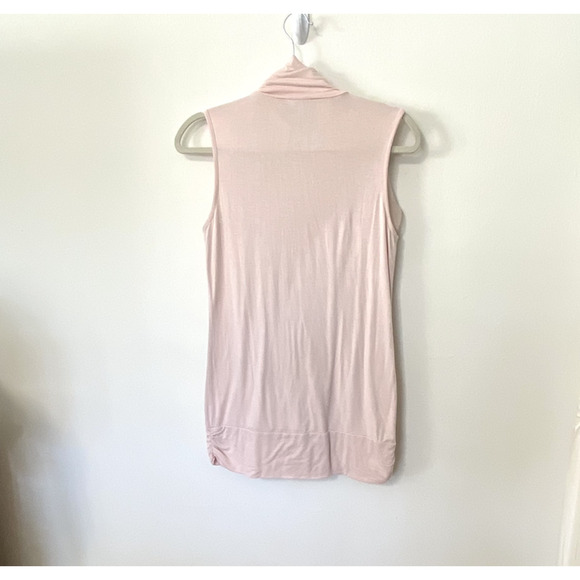 Kenar Blush Light Pink Sleeveless Victorian Ruffle Front Mock Neck Blouse Small - Picture 2 of 9